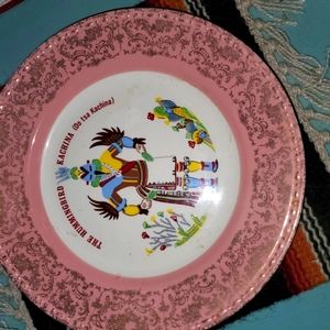 Pink gold Hummingbird Kachina plate Do Tsa kachina